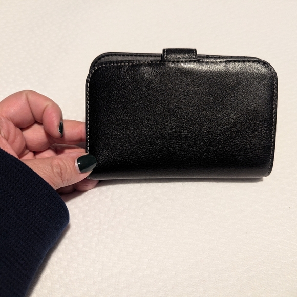 Coach Slim Tabby Black Leather Women's Wallet with Gold Accent - Picture 3 of 9